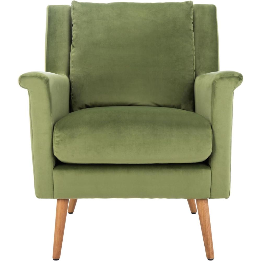 image:imageSafavieh Home Astrid Navy and Natural Oak MidCentury Arm ChairOlive  Natural