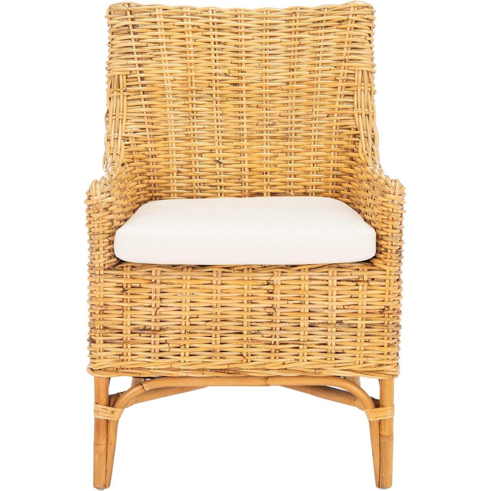 image:imageSafavieh Home Collection Cristen Rattan Cushion Accent Chair Natural White WashWhite ACH6513ANatural White