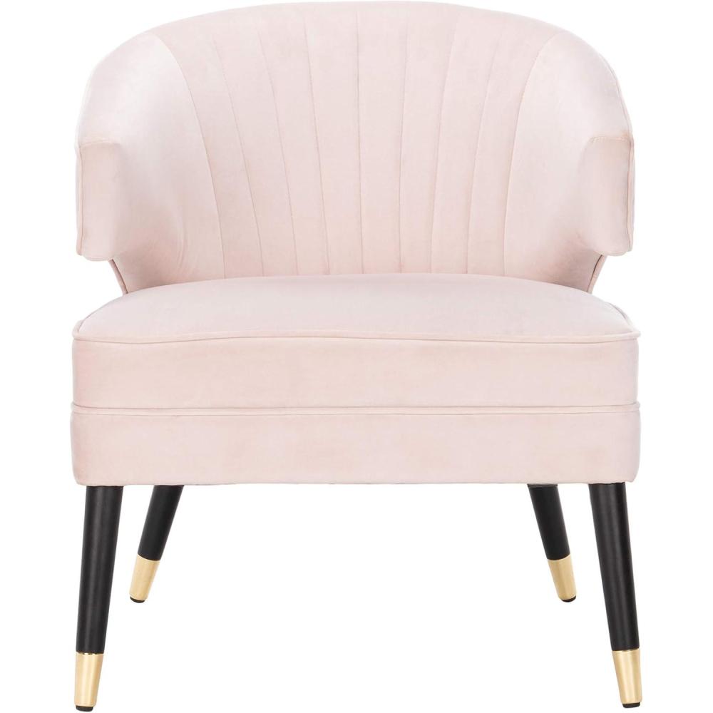 image:imageSafavieh Home Stazia Retro Glam Blush Pink and Black Wingback Accent ChairBlush Black