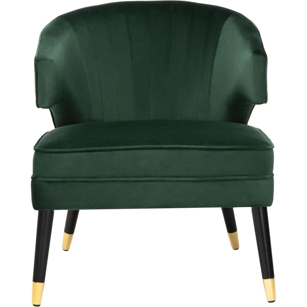 image:imageSafavieh Home Stazia Retro Glam Blush Pink and Black Wingback Accent ChairForest Green Black