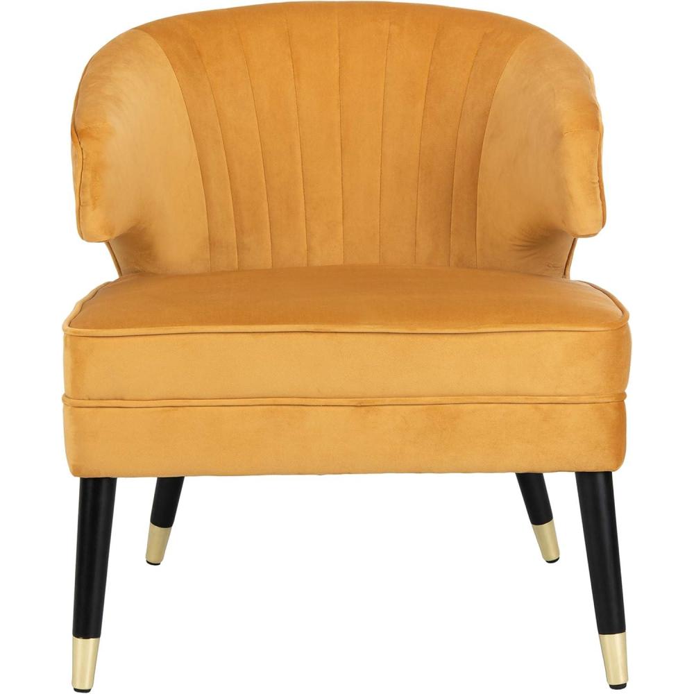 image:imageSafavieh Home Stazia Retro Glam Blush Pink and Black Wingback Accent ChairMarigold  Black