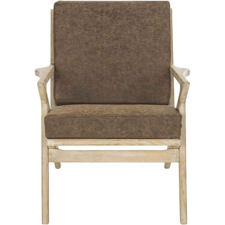image:imageSafavieh Home Varys Light Brown Faux Leather and White Wash Accent Chair