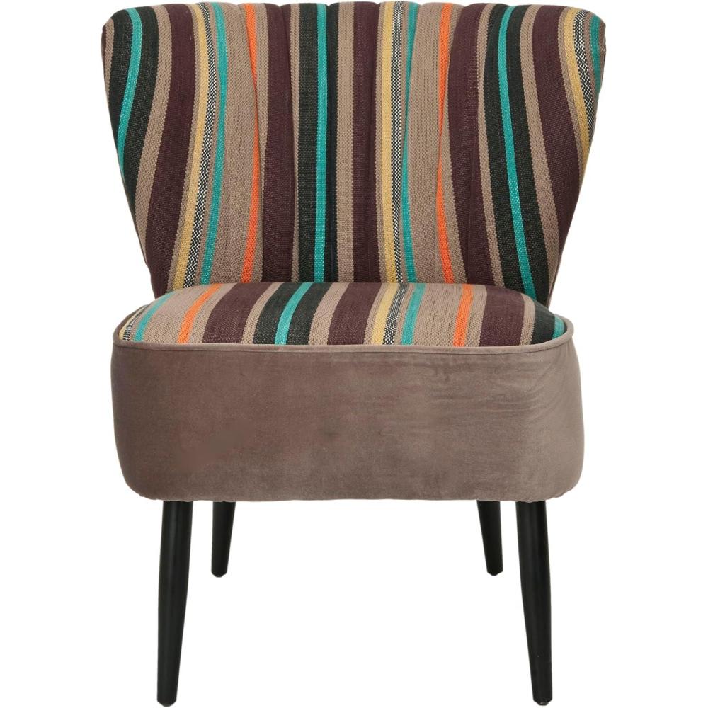 image:imageSafavieh Mercer Collection Waverly MidCentury Rainbow Striped Accent ChairMulti Mushroom
