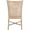 SAFAVIEH Home Collection Chiara Grey Wash Rattan White Cushion (Set of 2) Accent Chair (ACH6512A-SET2)