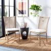 SAFAVIEH Home Collection Chiara Grey Wash Rattan White Cushion (Set of 2) Accent Chair (ACH6512A-SET2)