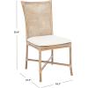SAFAVIEH Home Collection Chiara Grey Wash Rattan White Cushion (Set of 2) Accent Chair (ACH6512A-SET2)