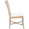 SAFAVIEH Home Collection Chiara Grey Wash Rattan White Cushion (Set of 2) Accent Chair (ACH6512A-SET2)