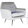 Safavieh Accent Chair, Normal, Light Grey Velvet(Light Grey)