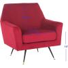 Safavieh Accent Chair, Normal, Light Grey Velvet(Maroon)