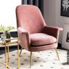 Safavieh Couture Home Aimee Retro Glam Dusty Rose Pink Velvet Arm Chair(Dusty Rose / Gold)