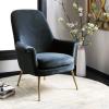 Safavieh Couture Home Aimee Retro Glam Dusty Rose Pink Velvet Arm Chair(Navy / Gold)