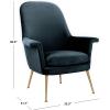 Safavieh Couture Home Aimee Retro Glam Dusty Rose Pink Velvet Arm Chair(Navy / Gold)