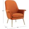 Safavieh Couture Home Aimee Retro Glam Dusty Rose Pink Velvet Arm Chair(Sienna / Gold)
