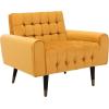 Safavieh Home Amaris Retro Glam Slate Blue Velvet and Black Tufted Accent Chair(Marigold / Black)