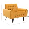 Safavieh Home Amaris Retro Glam Slate Blue Velvet and Black Tufted Accent Chair(Marigold / Black)