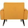 Safavieh Home Amaris Retro Glam Slate Blue Velvet and Black Tufted Accent Chair(Marigold / Black)