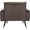 Safavieh Home Amaris Retro Glam Slate Blue Velvet and Black Tufted Accent Chair(Shale / Black)