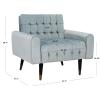 Safavieh Home Amaris Retro Glam Slate Blue Velvet and Black Tufted Accent Chair(Slate Blue / Black)