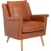 Safavieh Home Astrid Navy and Natural Oak Mid-Century Arm Chair(Cognac / Natural)