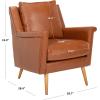 Safavieh Home Astrid Navy and Natural Oak Mid-Century Arm Chair(Cognac / Natural)