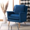 Safavieh Home Astrid Navy and Natural Oak Mid-Century Arm Chair(Navy / Natural)