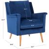 Safavieh Home Astrid Navy and Natural Oak Mid-Century Arm Chair(Navy / Natural)