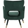 Safavieh Home Blair Retro Glam Slate Blue Velvet and Gold Wingback Accent Chair(Forest Green / Gold)