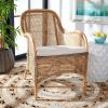 Safavieh Home Collection Charlie Cushioned Accent Chair, Grey White Wash/White(Dark Natural/White)