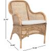 Safavieh Home Collection Charlie Cushioned Accent Chair, Grey White Wash/White(Dark Natural/White)