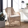 Safavieh Home Collection Charlie Cushioned Accent Chair, Grey White Wash/White(Grey White Wash/White)
