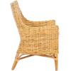 Safavieh Home Collection Cristen Rattan Cushion Accent Chair, Natural White Wash/White (ACH6513A)(Natural / White)