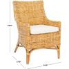 Safavieh Home Collection Cristen Rattan Cushion Accent Chair, Natural White Wash/White (ACH6513A)(Natural / White)