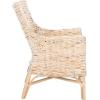 Safavieh Home Collection Cristen Rattan Cushion Accent Chair, Natural White Wash/White (ACH6513A)(Natural White Wash / White)