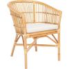 Safavieh Home Collection Olivia Rattan Cushion Accent Chair, Natural/White(Natural / White)