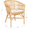 Safavieh Home Collection Olivia Rattan Cushion Accent Chair, Natural/White(Natural / White)