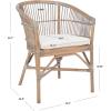 Safavieh Home Collection Olivia Rattan Cushion Accent Chair, Natural/White(White Washed / White)