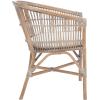 Safavieh Home Collection Olivia Rattan Cushion Accent Chair, Natural/White(White Washed / White)