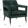 Safavieh Home Mara Retro Glam Navy Velvet and Gold Tufted Accent Chair(Forest Green / Gold)