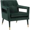 Safavieh Home Mara Retro Glam Navy Velvet and Gold Tufted Accent Chair(Forest Green / Gold)