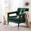 Safavieh Home Mara Retro Glam Navy Velvet and Gold Tufted Accent Chair(Forest Green / Gold)