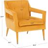 Safavieh Home Mara Retro Glam Navy Velvet and Gold Tufted Accent Chair(Marigold / Gold)