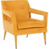 Safavieh Home Mara Retro Glam Navy Velvet and Gold Tufted Accent Chair(Marigold / Gold)