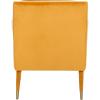 Safavieh Home Mara Retro Glam Navy Velvet and Gold Tufted Accent Chair(Marigold / Gold)