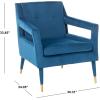 Safavieh Home Mara Retro Glam Navy Velvet and Gold Tufted Accent Chair(Navy / Gold)