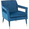 Safavieh Home Mara Retro Glam Navy Velvet and Gold Tufted Accent Chair(Navy / Gold)