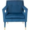 Safavieh Home Mara Retro Glam Navy Velvet and Gold Tufted Accent Chair(Navy / Gold)