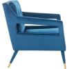 Safavieh Home Mara Retro Glam Navy Velvet and Gold Tufted Accent Chair(Navy / Gold)