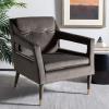 Safavieh Home Mara Retro Glam Navy Velvet and Gold Tufted Accent Chair(Shale / Gold)