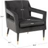 Safavieh Home Mara Retro Glam Navy Velvet and Gold Tufted Accent Chair(Shale / Gold)
