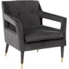 Safavieh Home Mara Retro Glam Navy Velvet and Gold Tufted Accent Chair(Shale / Gold)
